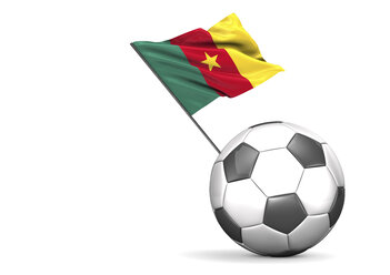 Fußball mit Flagge von Kamerun, 3d Rendering - ALF000121