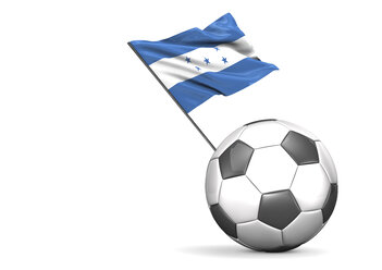 Fußball mit Flagge von Honduras, 3d Rendering - ALF000122