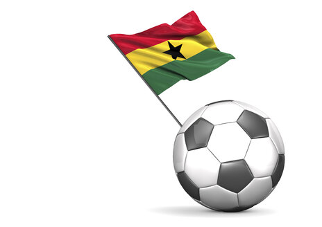 Fußball mit Flagge von Ghana, 3d Rendering - ALF000124