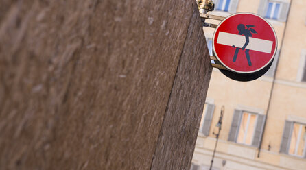 Italy, Rome, funny modification of traffic sign - DISF000421