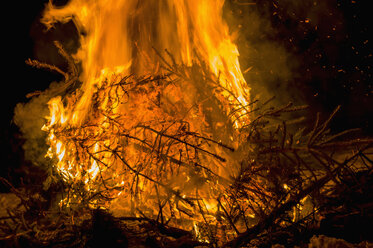 Deutschland, Sachsen, Lagerfeuer - MJF000806