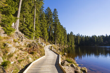 Deutschland, Baden-Württemberg, Schwarzwald, Nordschwarzwald, Holzpromenade am Mummelsee - WDF002253