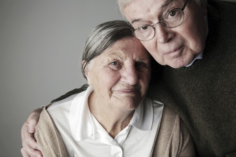 Portrait of senior couple, close-up stock photo