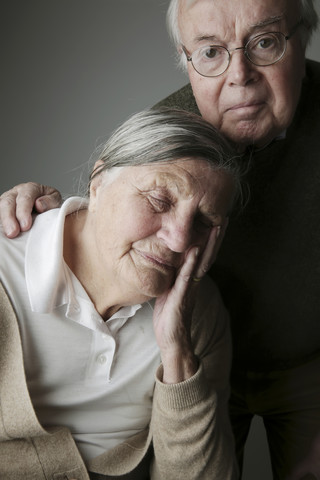 Portrait of senior couple, close-up stock photo