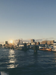 Blick auf den Unterhafen und die Skyline von Hamburg, Hamburg, Deutschland - SEF000475