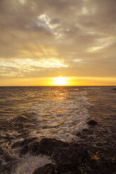 Indonesia, Lombok, Sunset at Senggigi beach - KRPF000206