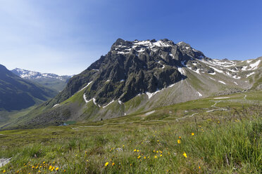 Austria, Vorarlberg, Gargellen, Madrisa mountain and Lake Gandasee - SIEF005047