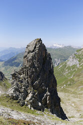 Schweiz, Graubünden, St. Antonier Tal und Ratikon, Blick vom Antonier Joch an der österreichischen Grenze - SIEF005027