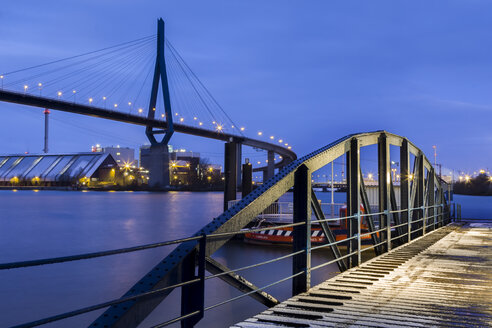 Germany, Hamburg, The Koehlbrandbruecke in the Port of Hamburg - NKF000057