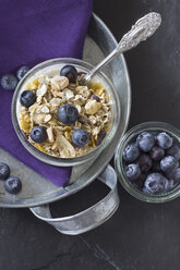 Breakfast bowl of cereals with blueberry and yogurt - YFF000025