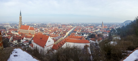 Panorama von Landshut, Bayern, Deutschland, lizenzfreies Stockfoto