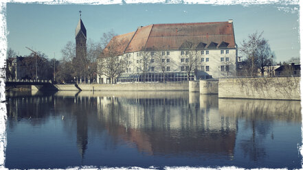 Kaiserhof, Isar, Spiegelung, Landshut, Bayern, Deutschland - SARF000228