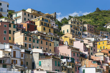 Italien, Cinque Terre, Provinz La Spezia, Ligurien, Riomaggiore, Häuser, Fischerdorf - AMF001801