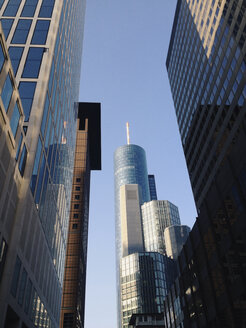 Neue Mainzer Landstraße mit Hochhäusern, TaunusTurm, Japan Center, Garden Tower und Main Tower, Frankfurt, Hessen, Deutschland - MSF003281