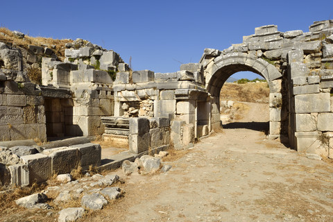 Turkey, Antalya Province, antique theater, archaeological site of Xanthos stock photo