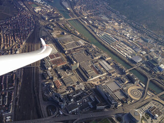 Wing, glider, Daimler AG, Mercedes-Benz plant, test track, Mercedes-Benz Museum, Neckar, Stuttgart, Baden-Wurttemberg, Germany - WDF002287