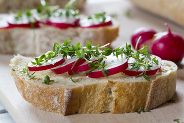 Baguette with red radishes, cress and chives - SARF000235