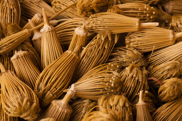 Morocco, Ouarzazate, Dried plant blossoms as natural tooth picks - WGF000238