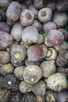 Deutschland, Baden-Württemberg, Freiburg, Gemüsemarkt, Rote Beete (Beta vulgaris) - ELF000847