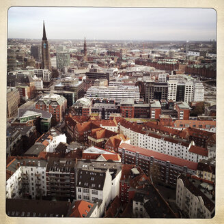 View from top of Old Town towards the Speicherstadt. Hamburg, Germany - ZMF000222