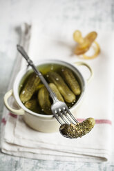 Pickled cornichons and fork and dummy - SBDF000600