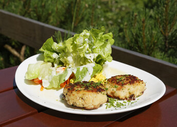 Österreich, Vorarlberg, Großes Walsertal, Walser Käspressknödel, Knödel mit Käse - SIEF005060