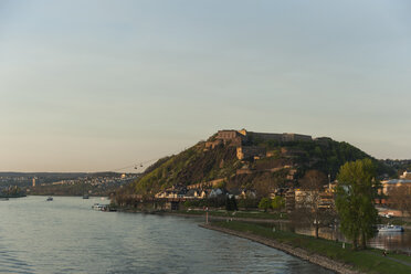 Germany, Koblenz, Rhine river near Ehrenbreitstein fortress - PA000414