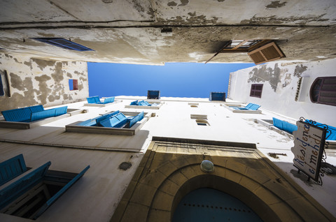 Morocco, Essaouira, Old Medina, house fronts stock photo