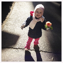 Little Girl with Rose, Valentine's Day, Munich, Bavaria, Germany - GSF000754