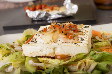 Low carb dish baked Feta cheese on salad - CSTF000014