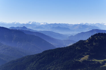 Deutschland, Oberbayern, Panoramablick von Brecherspitz über das Mangfallgebirge - SIEF005070