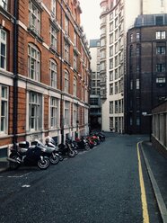 Street with motorcycles in London, UK - MEAF000119