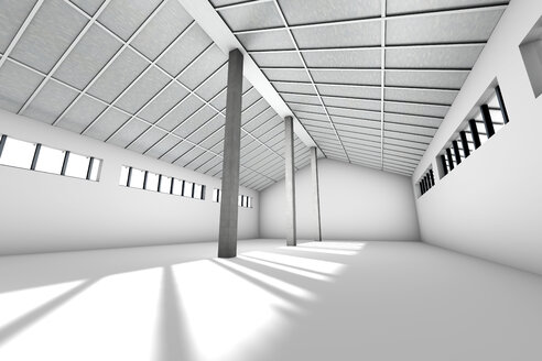 Architekturvisualisierung eines leerstehenden Industriegebäudes, 3D Rendering - SPCF000018