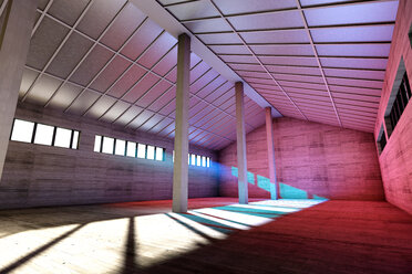 Architekturvisualisierung eines leerstehenden Industriegebäudes, 3D Rendering - SPCF000014