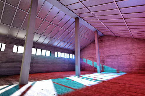 Architekturvisualisierung eines leerstehenden Industriegebäudes, 3D Rendering - SPCF000013