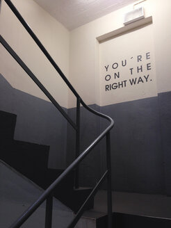 You are on the right path, staircase, Industrial Building, Loft, North Rhine Westphalia, Germany - ONF000391