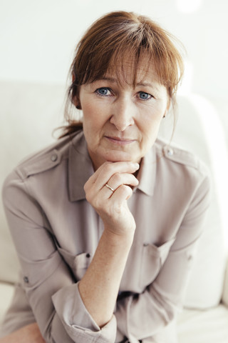 Portrait of mature woman stock photo