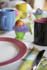 Festive laid breakfast table with Easter egg - SARF000306
