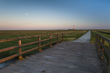 Germany, Schleswig-Holstein, North Sea Coast, View of Westerheversand Lighthouse - RJF000017