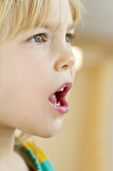 Portrait of little girl screaming, close-up - JFEF000300