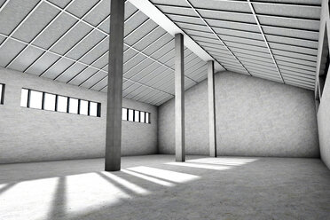 Architekturvisualisierung eines leerstehenden Industriegebäudes, 3D Rendering - SPCF000019