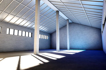 Architecture visualization of an empty industrial building, 3D Rendering - SPCF000020