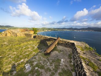 Karibik, St. Lucia, Kanone in Fort Rodney, Pigeon Island - AMF001888