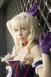 Portrait of female cosplayer wearing corsage - AFF000038