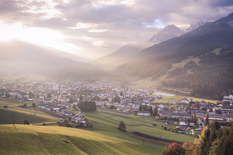 Italy, South Tyrol, Puster Valley, Innichen in the morning stock photo