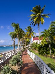 Caribbean, Antilles, Lesser Antilles, Saint Lucia, View from Hotel to the beach at Rodney Bay - AM001955