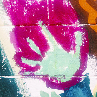 hand, Graffiti, Hauswand, München, Deutschland - GSF000851