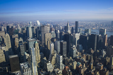 USA, New York, Manhattan, view to skyline from above - JWAF000004