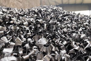 Steel chunks in a scrap metal recycling plant - LAF000846