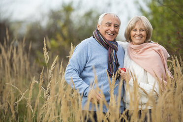 Portrait of happy senior couple having a walk - WESTF019202